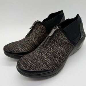 BZEES Fling Zip Shoes Women's 9M Black Heather Comfort Gel F4082F1004 Casual NEW